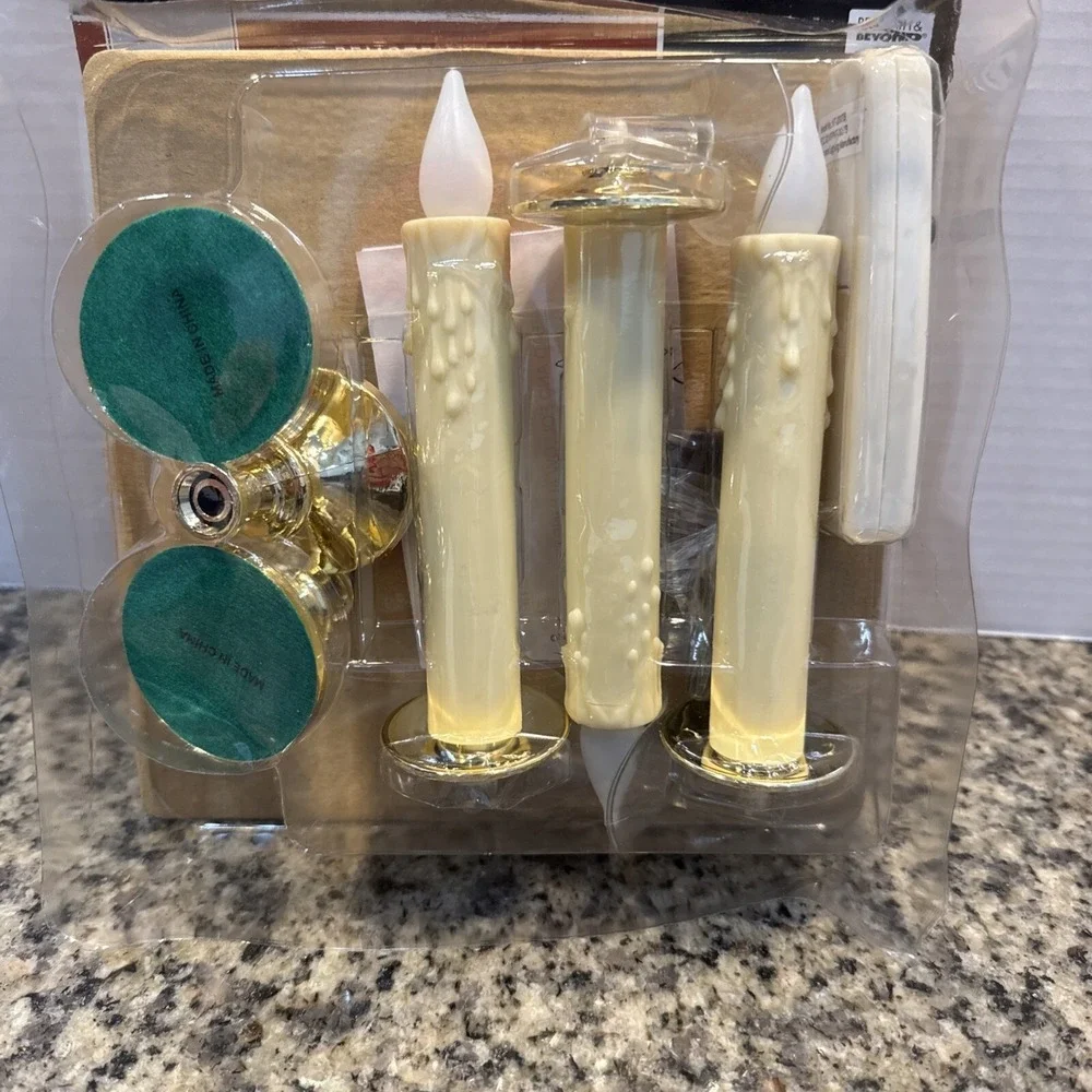 Christmas Candle LED Lights Set Of 3‎ Flameless Taper Candles With Remote